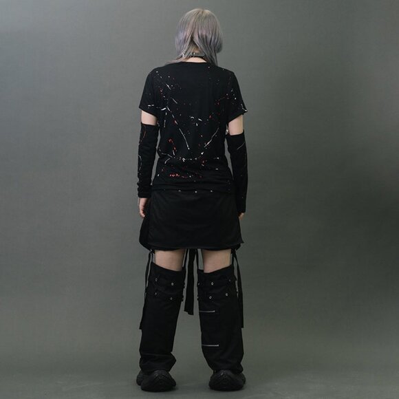NEW ACDC RAG - Punk Revival 1033 Black Detachable Bondage Pants - Picture 10 of 11